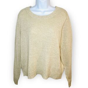 H&M Divided Long Sleeve Casual Knit Slouchy Sweater Oatmeal Cream L